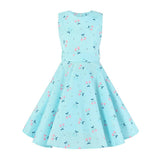 2021 Tunic Midi Kids Baby Girl 50s Vintage Dress Sleeveless Cherry Strawberry Dresse High Waist Floral Retro Dress for Girl