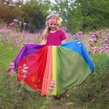 Rainbow Princess Sundress Short Sleeve Party Beach Costume Toddler Kids Dress For Baby Girls