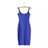 Women Mini Sexy Bandage Bodycon Spaghetti Strap Backless Beach Summer Sheath Black Blue Dress