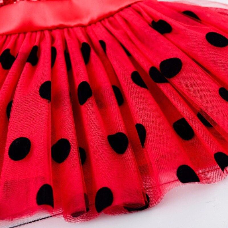 Marinette Girls Ladybug Costume Birthday Party Tutu Ladybird Fancy Dress
