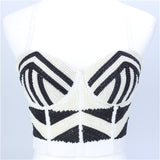 Camis Slim Crop Tank Top Built in Bra Sexy Beaded Women Cropped Party Corset Crop Top To Wear Out Push Up Chest