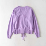 Design Cardigans Coat Sweater Women V-Neck Button Sweet Floral Embroidery Knit Cropped Tops