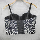 Crop Top Women Autumn Leopard Sexy Top Underwear To Wear Out Vest Push Up Bralette Bra Corset Tops