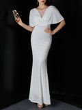 Shinning Sequins Party White Evening Dresses Floor-Length Mermaid Elegant Formal Occasion Vestioes