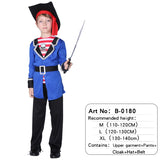 Halloween Kids Pirate Costume With Hat Fancy Boys Girls Outfit Sets For Children Birthday Party School Carnival Dress No Weapon