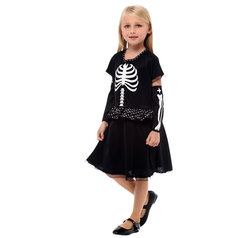 Halloween Children&#39;s Day Skeleton Costumes Kids Skull Skeleton Monster Demon Ghost Scary Party Costume Dress Robe Dress