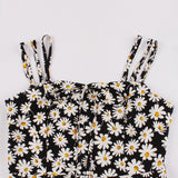 Yellow Floral Print Spaghetti Strap Bowknot Robe Pin Up Swing Retro Vintage Dress