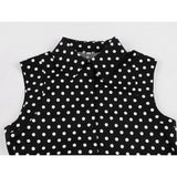 2021 Sleeveless Women Rockabilly Party Dress With Belt 50s 60s Black Polka Dot Printed Cotton Swing Plus Size Casual Sundress