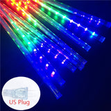 8 Tubes Meteor Shower Rain Led String Lights Street Garlands Christmas Tree Decorations for Outdoor New Year Fairy Garden Lights
