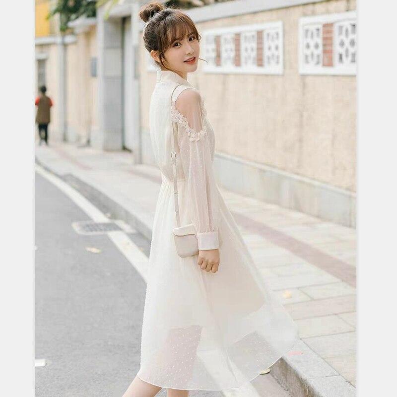 Solid Fairy Dress Women Long Sleeve Party Elegant Dress Casual Midi Office Lady Fashion Korean Clothing Autumn 2020 Female Chic