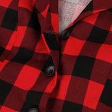 Gingham Vintage Dress Elegant Women Turn Down Collar Button Up Rockabilly 50s Style Red Plaid Cotton Dresses with Belt
