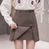 High Waist Mini Skirts Women Fashion Korean Style Solid Color All-match Ladies Elegant A-line Short Skirt