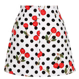 2021 Summer Beach 50s 60s Retro Vintage Cherry Sexy Mini Skirt Women Ladies Polka Dot Retro Vintage A Line Short White Skirts