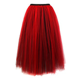 Women Sexy Fluffy Multilayer Tulle Skirt Ball Gown Ruffled Chiffon Lace Mesh Retro Multicolor Long Skirt Victorian Fashion Skirt