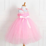 Summer Pink Princess Dress For Girls Holiday Long Halloween Costume For Kids Carnival Party Dress Up Clothing