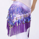 Belly Dancing Belt Colorful Waist Belly Dance Hip Scarf Belt Decor Coins Beads Sequins Fringed Triangle Skirt