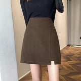 Women High Waist Pencil Skirts Spring Korean Style Solid Color All-match Ladies Elegant Long Skirt