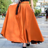 Dance Chiffon Long Women Elegant Casual High Waist Boho Beach Maxi Skirts Wear On Both Sides