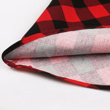Gingham Vintage Dress Elegant Women Turn Down Collar Button Up Rockabilly 50s Style Red Plaid Cotton Dresses with Belt