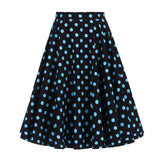 2021 Autumn High Waist Skirt Cotton Womens Polka Dot Floral Print Vinatge Swing Pinup Rockabilly 50s Retro Vintage Party Skirts