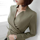 Women Autumn Elegant Full Sleeve Dress Knee-Length Fashion Office Lady Commuting Suit Vestidos