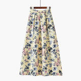 Summer High Waist Long Printed A-Line Floral Casual Beach Faldas Boho High Waist Holiday Maxi Skirts