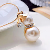 Cute Snowman Pendant Long Necklace Women Gold Color Pearl Jewelry Wedding Jewelry Santa Claus Christmas Gifts