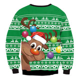 NEW Fashion Ugly Christmas Sweater Men Women Round Neck Holiday Xmas 3D Funny Christmas Elk Printing Pullover Tops