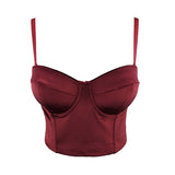 All-match Solid Velvet Winter Crop Top Sexy Corset To Wear Out Women Push Up Chest With Bra Silk Camis Tops Slim Clothes