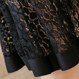 Ladies Elegant Mermaid Fashion Office Style Patchwork Lace High Waist Slim Women Knee-length Skirt