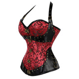 Sexy Vintage Gothic Spiral Steel Boned Halter Corset Lingerie Waist Trainer Body Shaper