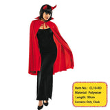 Adult Vampire Costume Capes Hooded Robes Black Red Deluxe Halloween Cloak Full Length