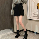 Women Casual Short Skirt Fashion Korean Style All-match High Waist Ladies A-line Mini Skirts With Belts