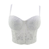 New Summer Embroidery Casual Lace Crop Top To Wear Out Push Up Bralette Bra Cropped Corset Tops Female Sexy Camis Clothing