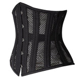 Women Double Steel Boned Mesh Breathable Waist Trainer Control Underbust Sexy Corset Bustiers