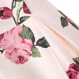 Women Floral Print Sleeveless Summer Tank Polyester Pin Up Style Pleated Vintage Midi Flower Dress