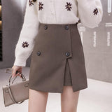 High Waist Mini Skirts Women Fashion Korean Style Solid Color All-match Ladies Elegant A-line Short Skirt