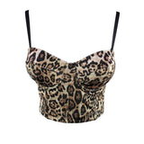 Crop Top Women Autumn Leopard Sexy Top Underwear To Wear Out Vest Push Up Bralette Bra Corset Tops