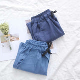 2021 Korean Fashion Women Jeans Shorts Skirts Summer Solid Elastic Waist Loose Casual Denim Wide Leg Short Pants Dropshipping