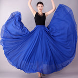 Chiffon Long Women Elegant Casual High Waist Boho Beach Maxi Solid Dance Skirt Streetwear