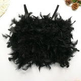 Winter Feather Sexy Dance Show Corset Women Camis Bar Cropped Crop Top With Built In Bra Push Up Chest