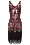 1920s Retro Sequin Tassel Dress Pin Bead Tassel Party Dinner Dress With Accessories