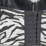 New Zebra Stripes Autumn Sexy Vest Crop Top Women Underwear To Wear Out Push Up Bralette Bra Corset Tops