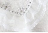 Women Long Sleeve V-Neck fuzzy beaded Sweet Lace Patchwork Sweater And Pullovers Warm