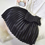 Autumn Winter Women Elastic High Waist Pleated A-Line Long Skirts