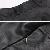 Vintage Faux Leather Women Korean High Waist School Pleated Mini Skirt