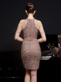 Off Shoulder Gold Sequin Party Bodycon Dress Women Sexy Evening Dress