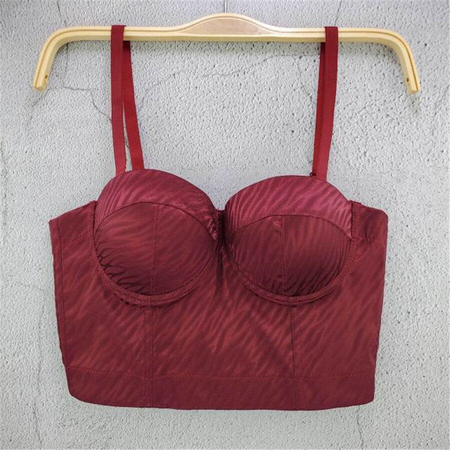 Summer Satin Spaghetti Strap Crop Top Women Push Up Breast Short Sexy Solid Camis Tops With Built In Bra