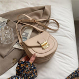 Mini Crossbody Tote Semicircle PU Leather Bag