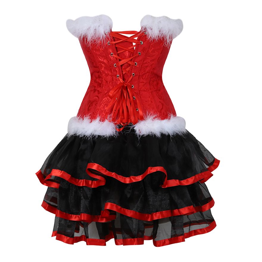 Christmas Overbust Corset Dress Burlesque Feathers Bustier Lingerie Go FashionLoveHunter Christmas Overbust Corset Dress Burlesque Feathers Bustier Lingerie Go FashionLoveHunter